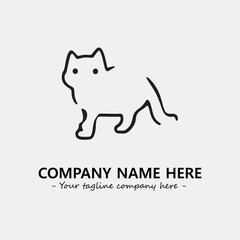 Cat illustration black and white for logo company vector image