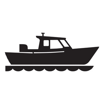 black boat sailing on water clip art preview