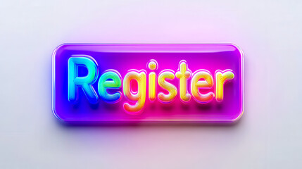 Glowing register button invites users to sign up