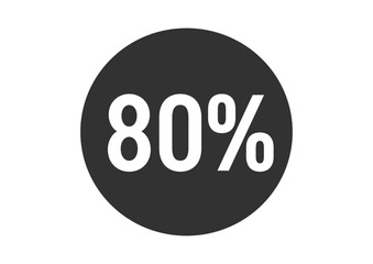 80%のフラットなアイコンイラスト