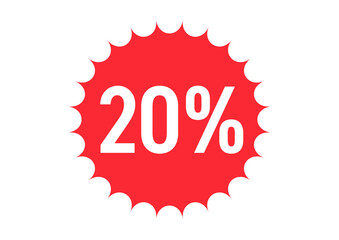 20%のフラットなアイコンイラスト