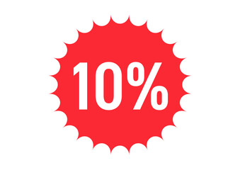 10%のフラットなアイコンイラスト