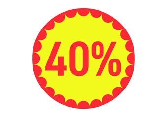 40%のフラットなアイコンイラスト