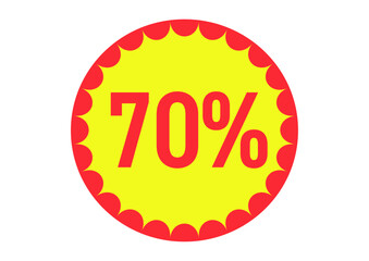 70%のフラットなアイコンイラスト