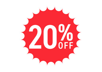 20%OFFのフラットなアイコンイラスト