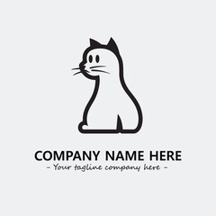 Cat illustration black and white for logo company vector image