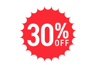 30%OFFのフラットなアイコンイラスト