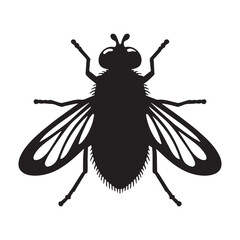 Tiny Fly silhouette, the ever-present companion of summer – Fly illustration – Minimalist Fly vector – Insect silhouette

