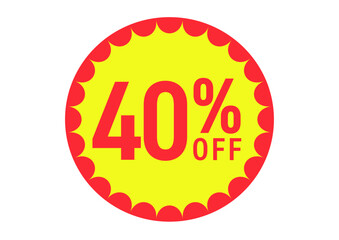 40%OFFのフラットなアイコンイラスト