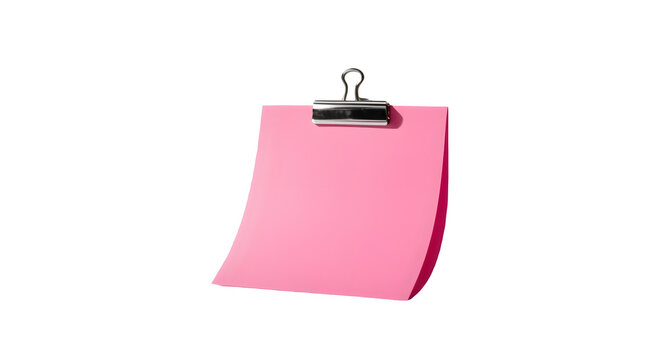 blank pink note paper with clip