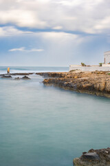 Torre di San Vito. The small and beautiful harbour with colorful boats in Puglia, Apulia, Italy....