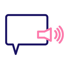 Voice Chat Vector Line Two Colors Icon Design