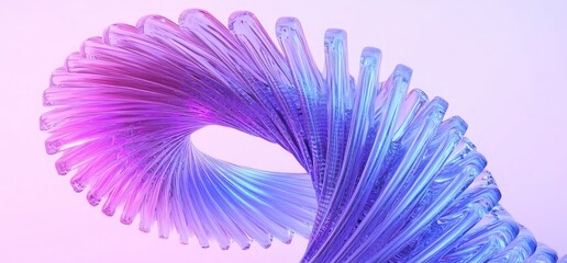 Obraz premium Abstract Swirl Spiral, Pink and Blue Gradient Color, Modern 3D Shape, Clear Object