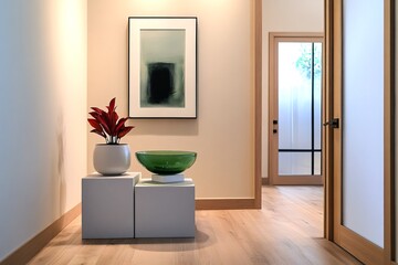 Modern Entryway with Statement Decor and Warm Lighting