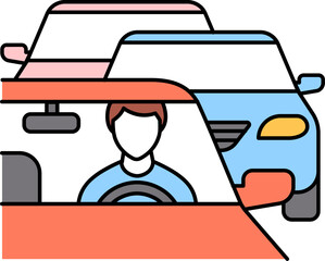 car Illustration on a white background    