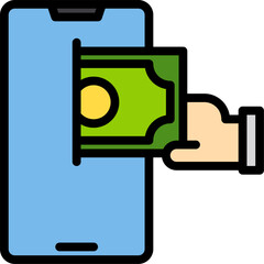 cash Illustration on a white background     