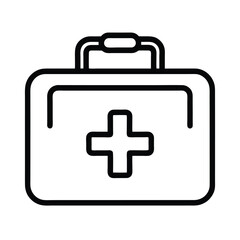 Fototapeta premium Outline of First aid kit on white background