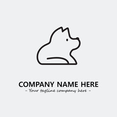 Cat illustration black and white for logo company vector image