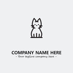 Cat illustration black and white for logo company vector image