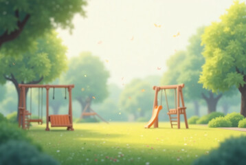 Fototapeta premium Turf park background. Outdoor. Background material, blur.