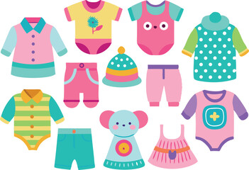 Colorful Baby Clothes Set &ndash; Cute Cartoon Onesies, Rompers, and Outfits for Kids and Newborns