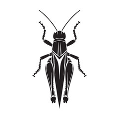 Lively Grasshopper silhouette, leaping into motion – Grasshopper illustration – Minimalist Grasshopper vector – Insect silhouette

