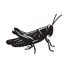 Agile Grasshopper silhouette, a symbol of flexibility and movement – Grasshopper illustration – Minimalist Grasshopper vector – Insect silhouette

