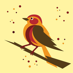 Beautiful cute little bird. Vector illustration
