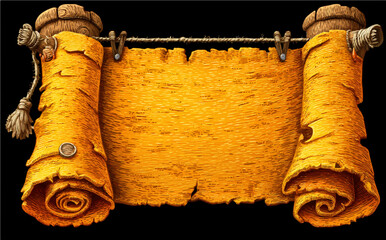 Ancient Scroll with Ropes