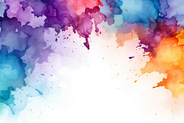 Obraz premium Paper Background with Big Watercolor Splashes