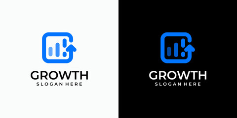 Fototapeta premium Letter G shape growth arrow vector logo design with modern, simple, clean and abstract style. Icon for business, technology and personal branding.