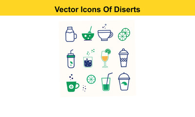 Drink thin line icons collection isolated on white background. Editable stroke Vector.