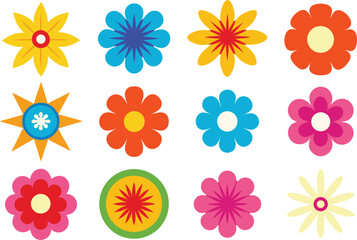 Decorative floral elements silhouette black vector art work