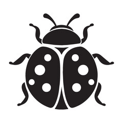 Joyful Ladybug silhouette, fluttering through flowers – Ladybug illustration – Minimalist Ladybug vector – Insect silhouette

