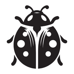 Dainty Ladybug silhouette, spotted with elegance – Ladybug illustration – Minimalist Ladybug vector – Insect silhouette

