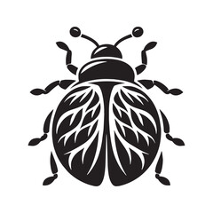 Delicate Ladybug silhouette, symbol of luck and joy – Ladybug illustration – Minimalist Ladybug vector – Insect silhouette

