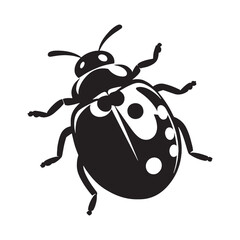 Lucky Ladybug silhouette, a classic charm from nature – Ladybug illustration – Minimalist Ladybug vector – Insect silhouette

