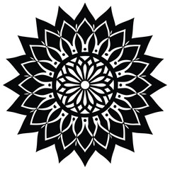 Ornate floral vector pattern with snowflake elements