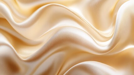 Fototapeta premium Golden Satin Fabric Waves