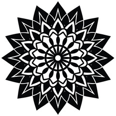 Vintage floral vector design with abstract sun and leaf elements