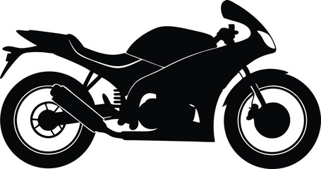 Obraz premium Sporty motorbike silhouette black vector art work