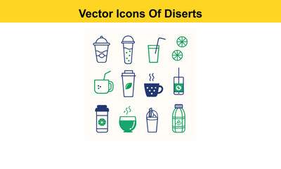 Drink thin line icons collection isolated on white background. Editable stroke Vector.