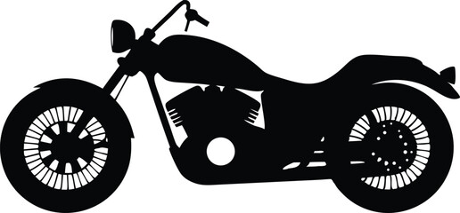 Obraz premium Old-school motorcycle silhouette black vector art work