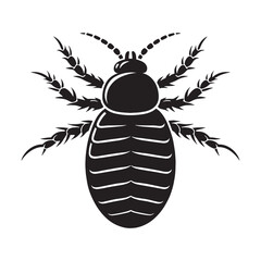 Infamous Lice silhouette, representing human infestation – Lice illustration – Minimalist Lice vector – Insect silhouette

