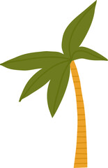 Organic Palm Coconut Tree Doodle Illustration