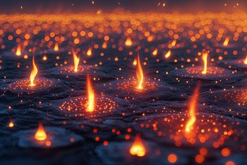 Mesmerizing Dazzling Glow Ember Pattern Background