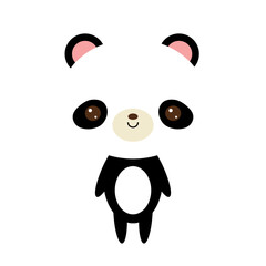 kawaii panda vector illustration