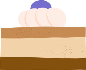 Hand drawn cake decoration bakery and pastry elements cartoon art illustration