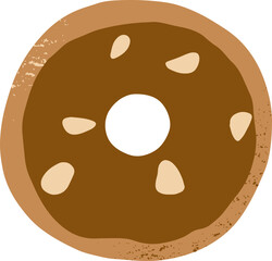 Fototapeta premium Hand drawn cafe food element almond donuts bread bakery and pastry vector illustration