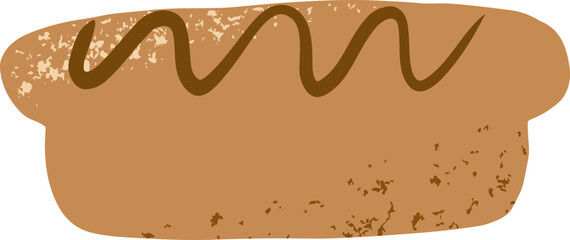 Rustic organic bakery bread loaf baking element vector illustration.